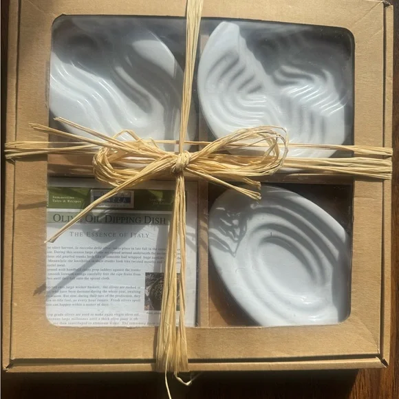 White Olive Oil Dipping Dishes Set - Picture 2 of 4